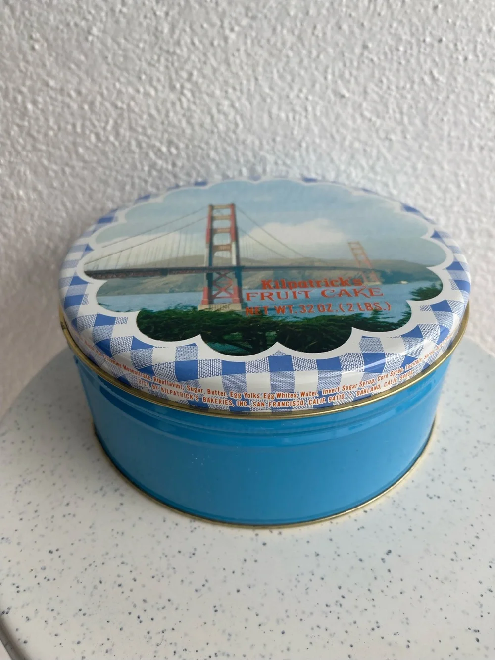Fruit Cake Tin - Blue Bridge Design